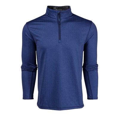 Men's Herringbone Tate 1/4 Zip - Navy Herringbone