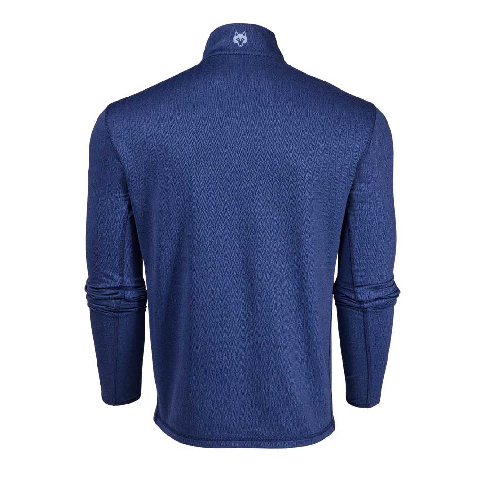 Men's Herringbone Tate 1/4 Zip - Navy Herringbone