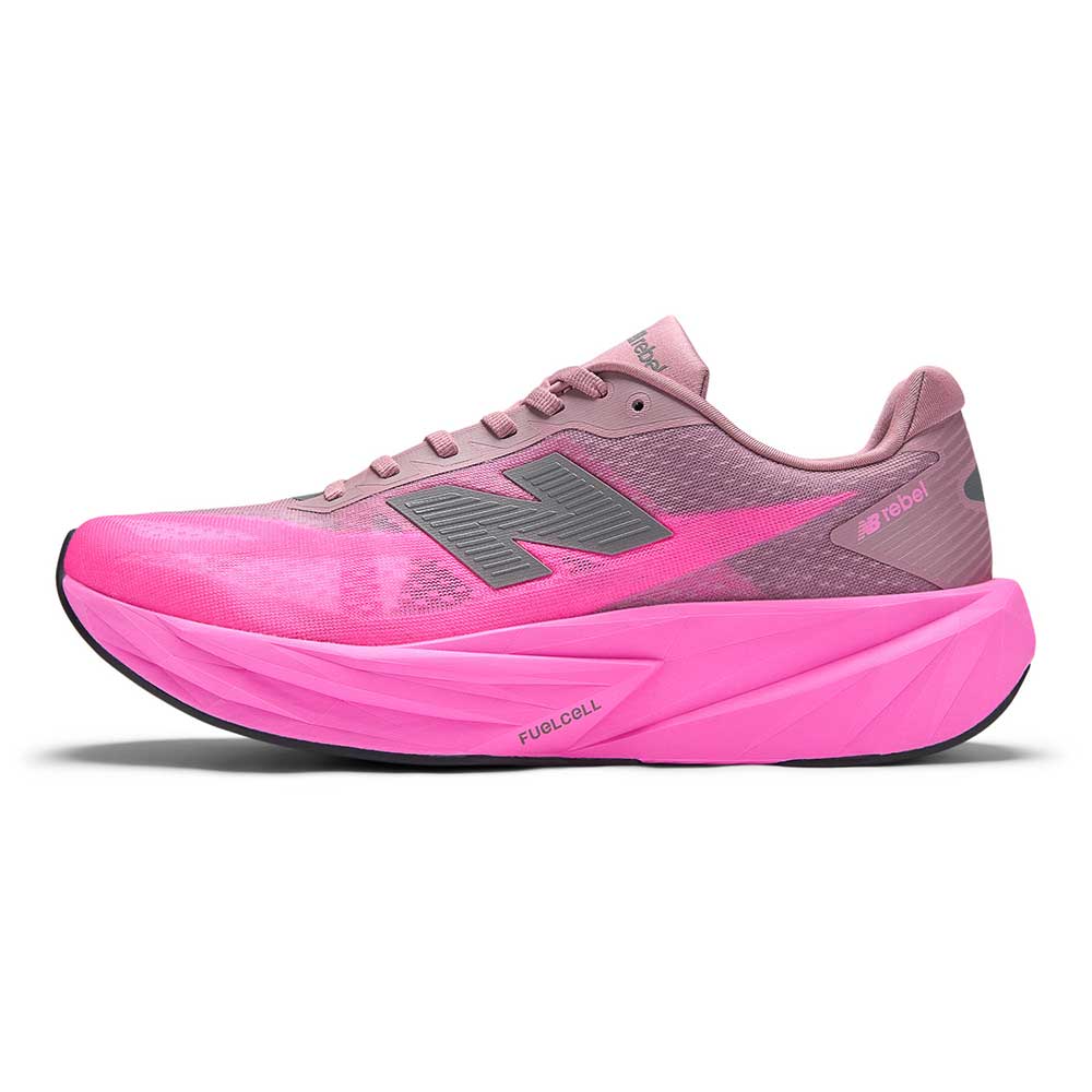 Men's FuelCell Rebel v5 Running Shoe - Pink Heat/Rosewood - Regular (D)