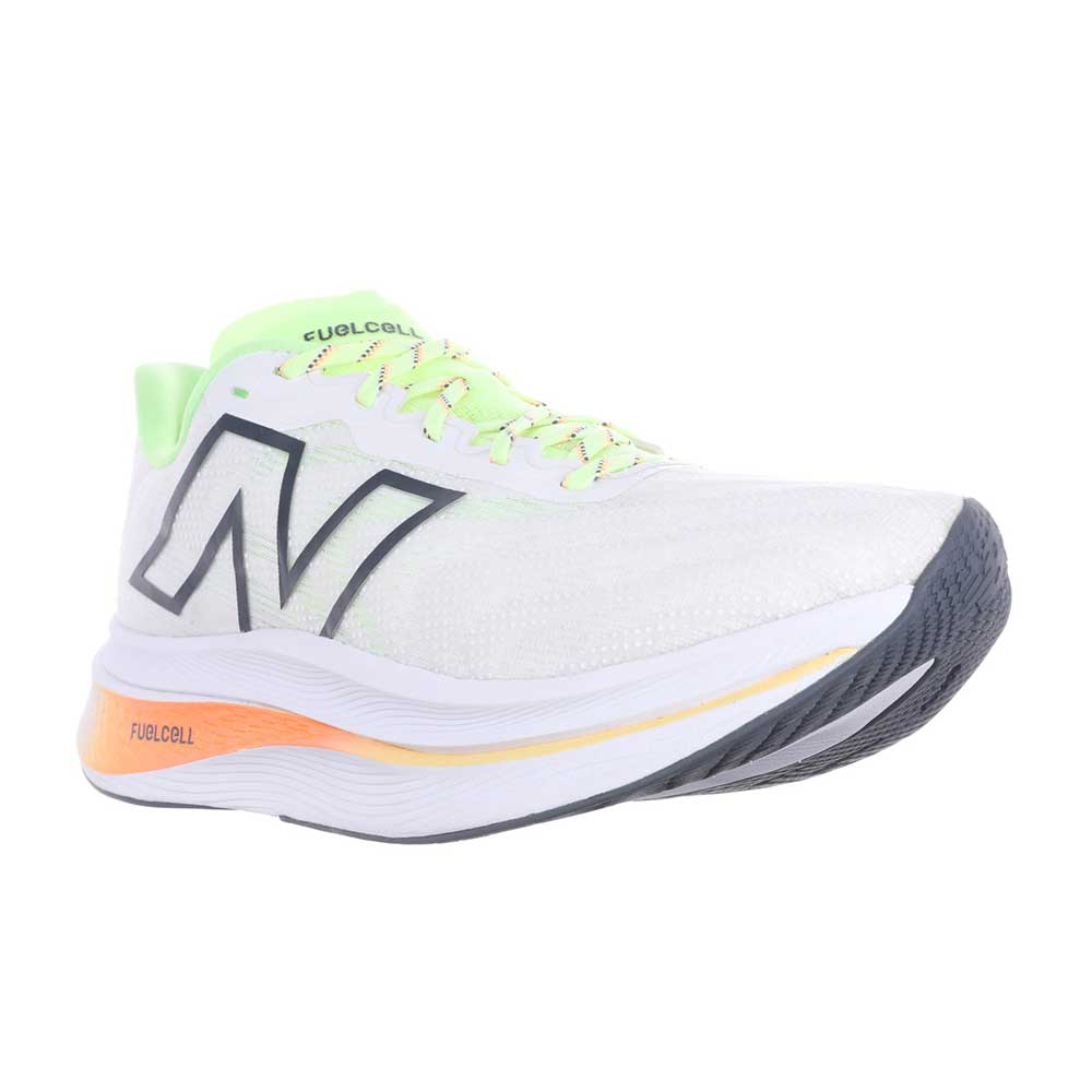 Men's FuelCell SuperComp Trainer v2 Running Shoe - White/Bleached Lime Glo - Wide (2E)
