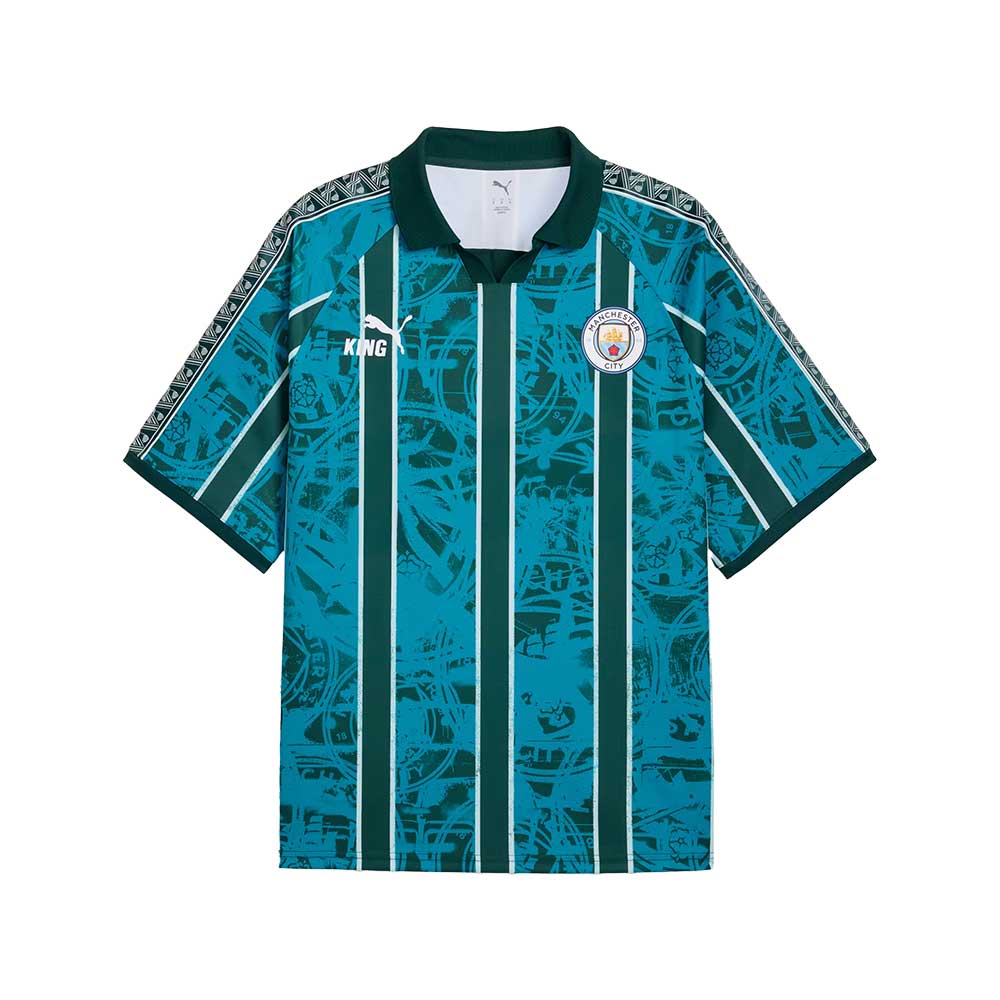 MCFC King Retro Jersey - Tropical Blue/Deep Navy