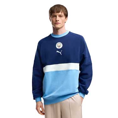 MCFC ftblCulture Relaxed Crew - Blue Jewel/Team Light Blue
