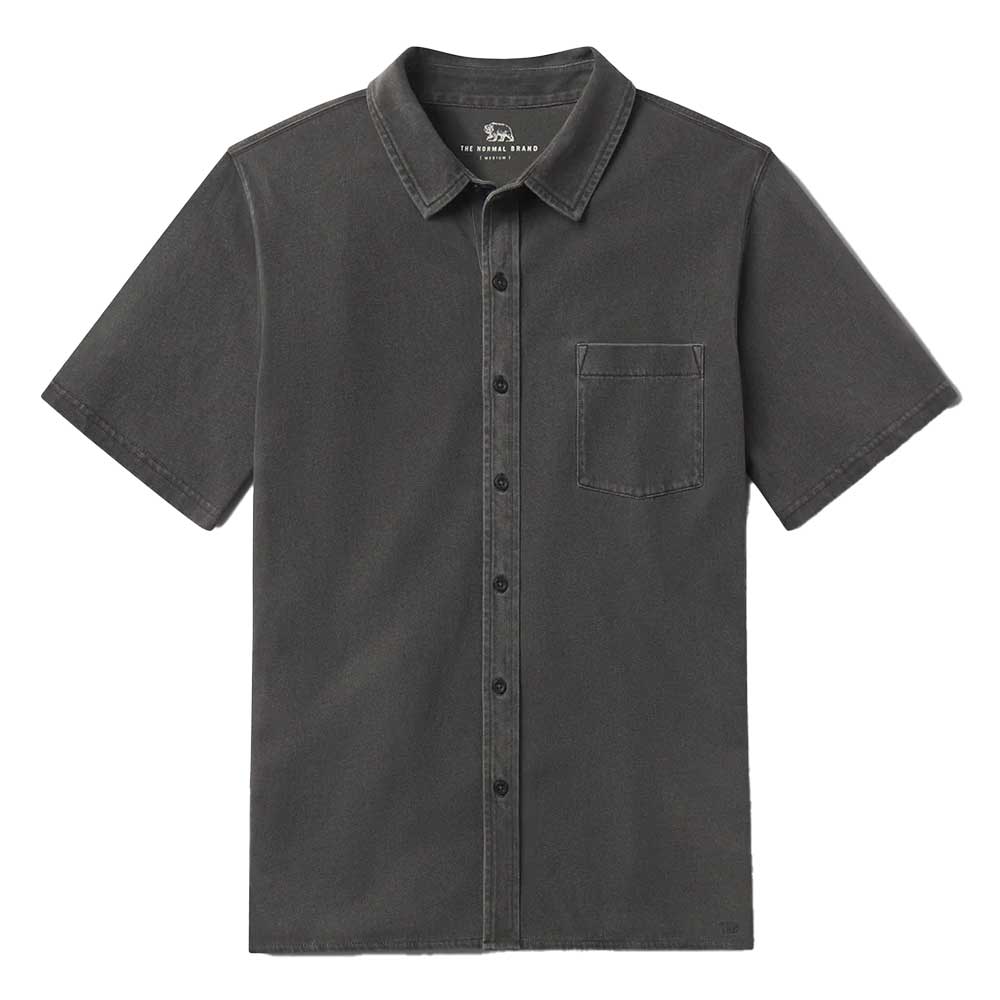 Men's Normal Jersey Short Sleeve Button Up - Shadow