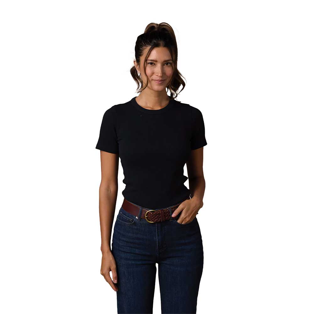 Women's Normal Rib Tee - Black