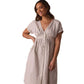 Women's Freshwater Deep V Button Thru Dress - Vintage Blue Stripe
