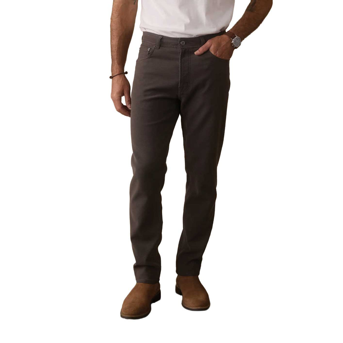 Men's Comfort Terry Straight Pant - Steel