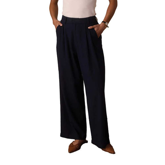Women's Leukos Linen Blend Trouser - Navy