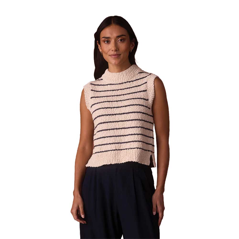 Women's Louise Knit Tank - Cream/Navy Stripe