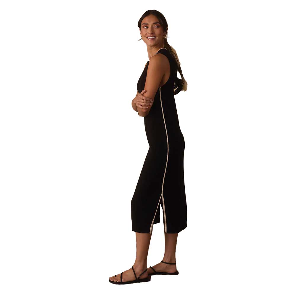 Women's Lucia Knit Midi Dress - Black/Cream