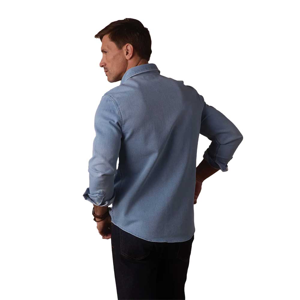 Men's Comfort Terry Jean Shirt Jacket - Light Wash