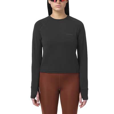 Women's Essential Lightwarm Crew Neck - Deep Black