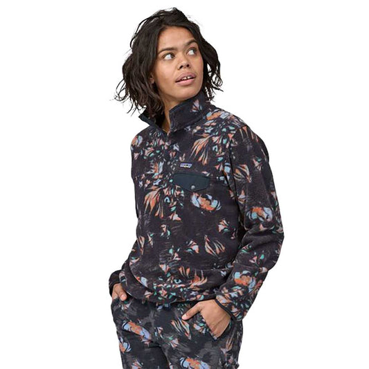 Women's Lightweight Synchilla Snap-T Pullover - Swirl Floral: Pitch Blue