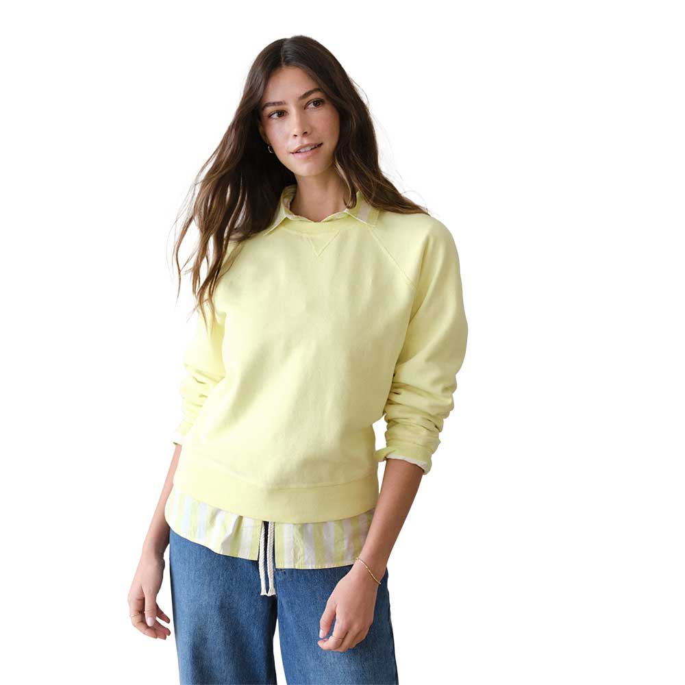 Women's Cloud 9 Fleece Reversible Crewneck - Citron