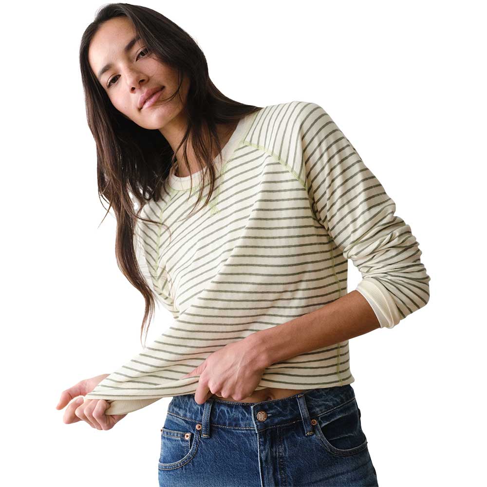 Women's Reversible Raglan - Olive Stripe