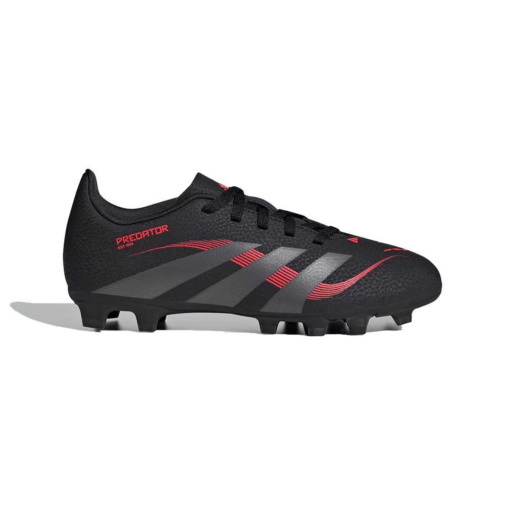 Youth JR Predator Club FG Soccer Cleat - Core Black/Grey Four/Lucid Red - Regular (D)
