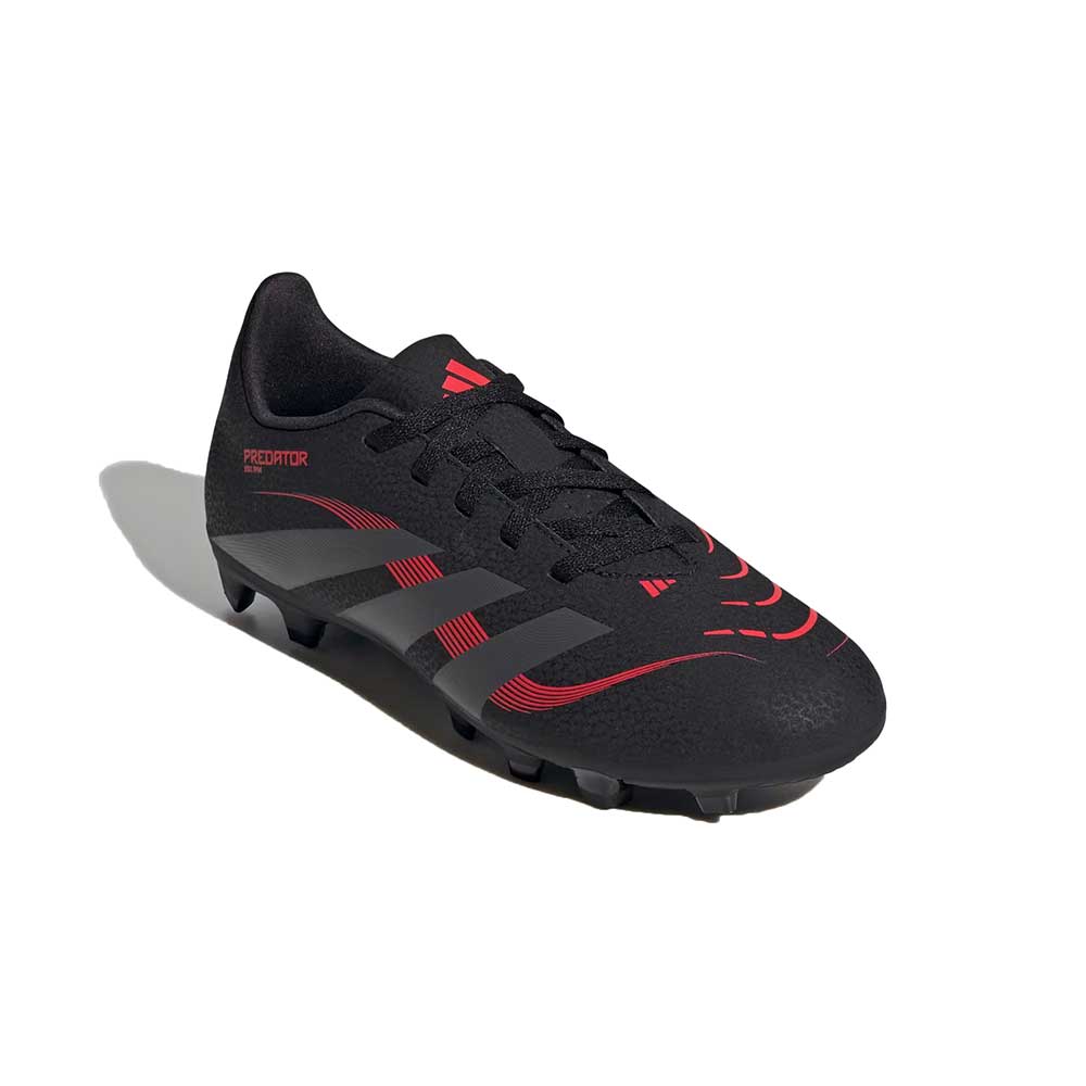 Youth JR Predator Club FG Soccer Cleat - Core Black/Grey Four/Lucid Red - Regular (D)
