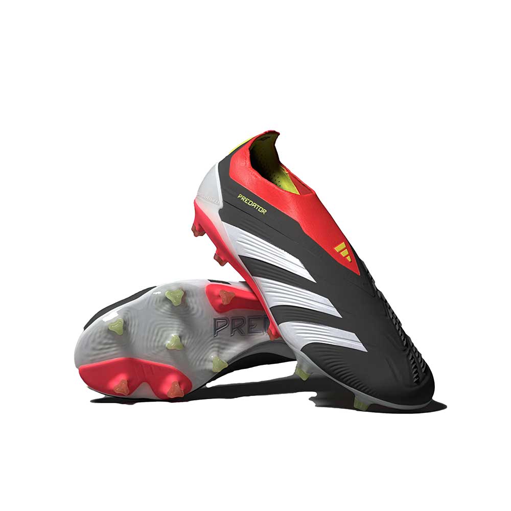 Men's Predator Elite LL FG Soccer Shoe - Core black/Footwear Whitet/Solar red - Regular (D)