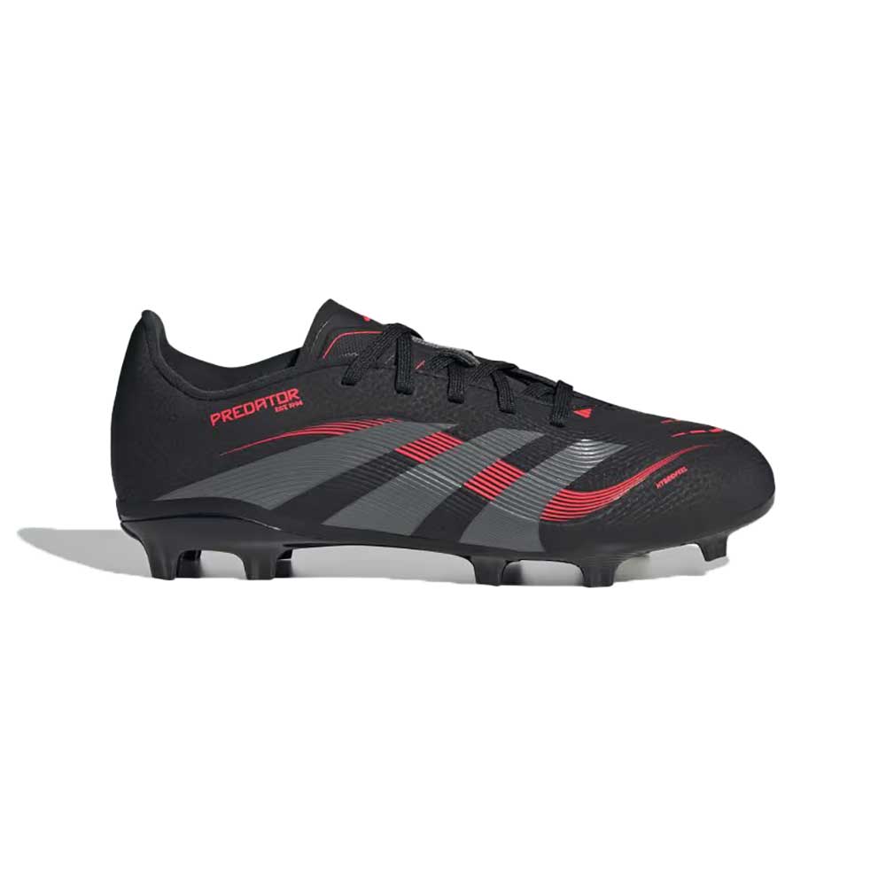 JR Predator League FG Soccer Cleat - Core Black/Grey Four/Lucid Red - Regular (D)