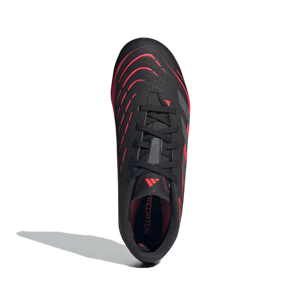 JR Predator League FG Soccer Cleat - Core Black/Grey Four/Lucid Red - Regular (D)