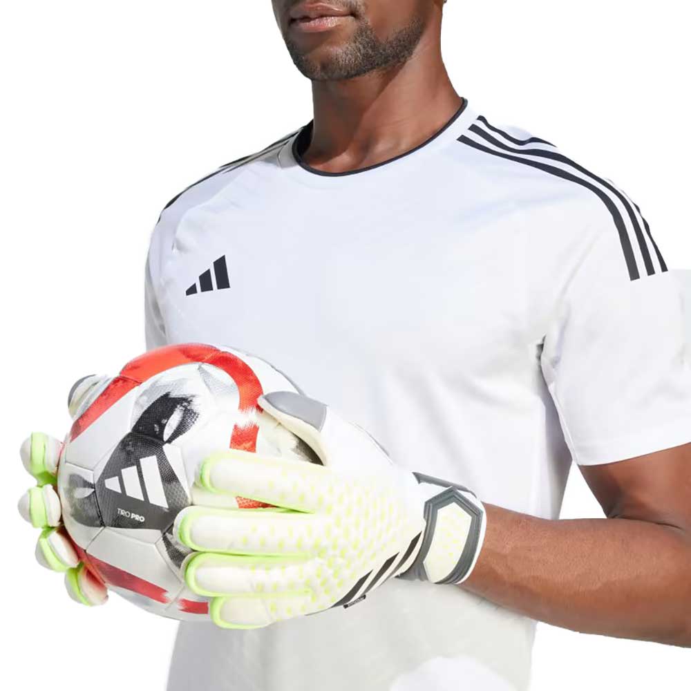 Men's Predator GL Match Fingersave Glove - White/Lucid Lemon/Black