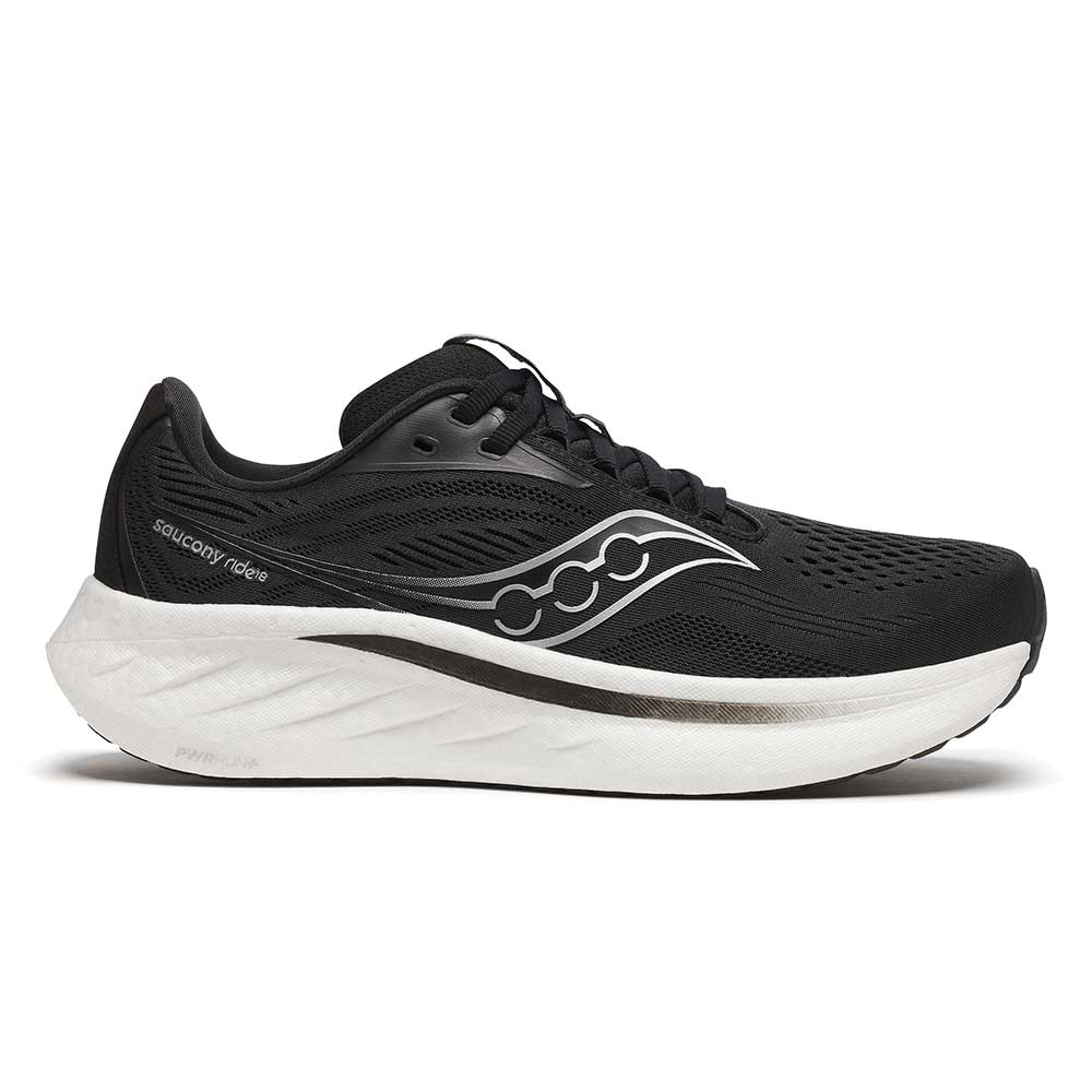 Women's Ride 18 Running Shoe - Black/White - Regular (B)