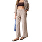 Women's Josie Seersucker Drawstring Pant - Mocha Stripe