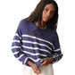Women's Seabreeze Crewneck Sweater - Navy/White Stripe