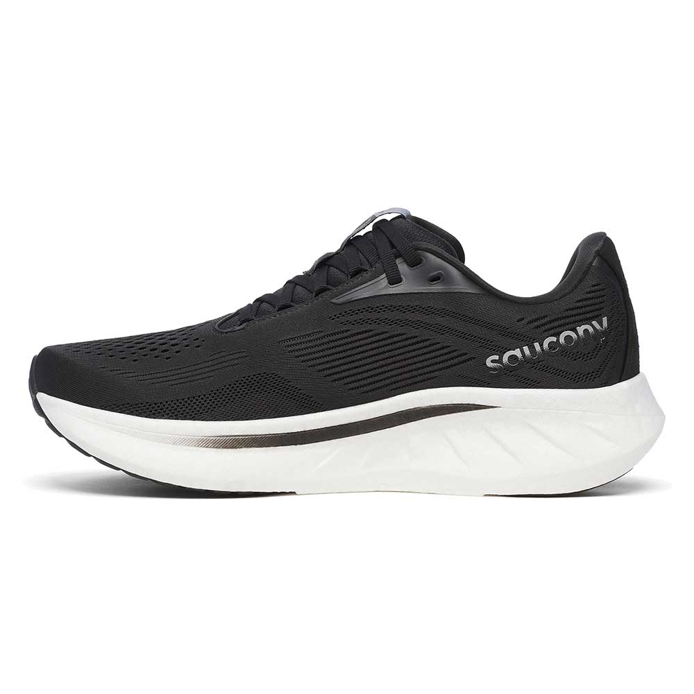 Men's Ride 18 Running Shoe - Black/White - Regular (D)