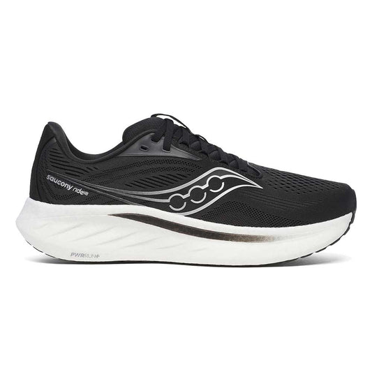 Men's Ride 18 Running Shoe - Black/White - Wide (2E)