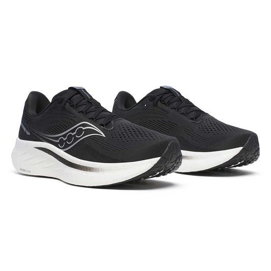Men's Ride 18 Running Shoe - Black/White - Wide (2E)