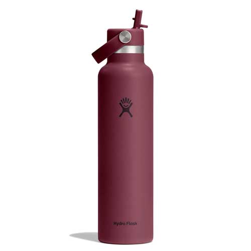 24 oz Standard Mouth with Flex Straw Cap - Burgundy