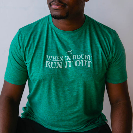 Men's Run It Out Performance Tech Short Sleeve - Blarney/White Foldover Woven Square Patch w/ Black Gazelle
