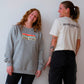 All Gender Run Mich Sunset Poly-Cotton Crew - Heather Gray/White Foldover Woven Square Patch w/ Light Gray Gazelle