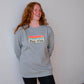 All Gender Run Mich Sunset Poly-Cotton Crew - Heather Gray/White Foldover Woven Square Patch w/ Light Gray Gazelle