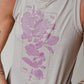 Women's Floral Mile by Mile Performance Tech High Neck Tank - Hushed Violet/White Woven Square Patch w/ Light Gray Gazelle