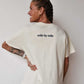 Women's Mile by Mile Runner Heavyweight Boxy Short Sleeve - Natural/White Woven Square Patch w/ Light Gray Gazelle