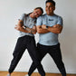 Men's Run Mich Performance Tech Short Sleeve - Blue Finch/White Woven Square Patch w/ Black Gazelle