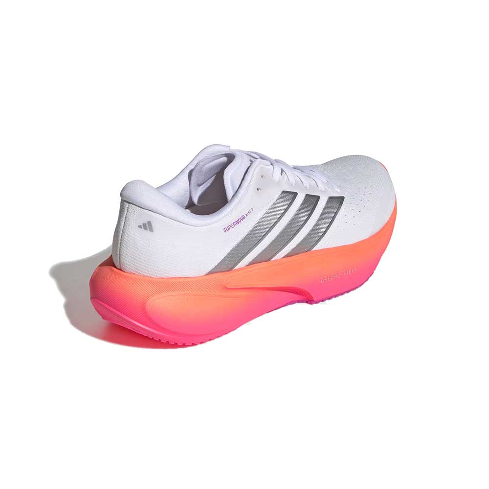 Women's Supernova Rise 3 Running Shoe - Footwear White/Silver Metallic/Lucid Pink - Regular (B)