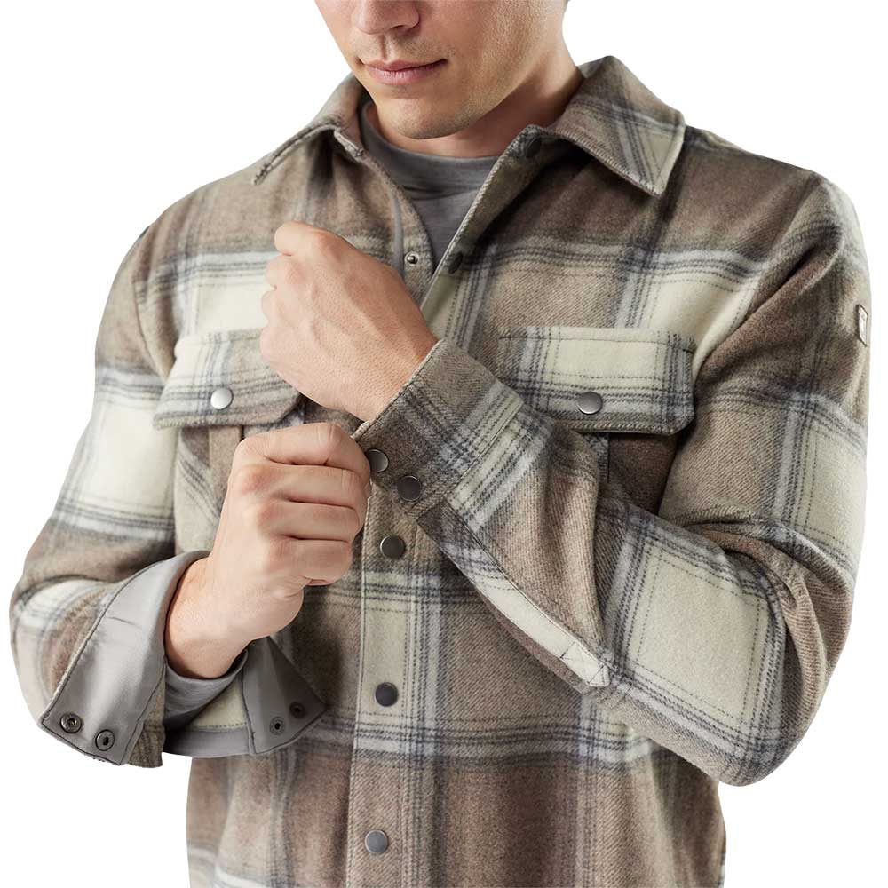 Men's Anchor Line Shirt Jacket - Almond Plaid