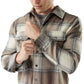 Men's Anchor Line Shirt Jacket - Almond Plaid