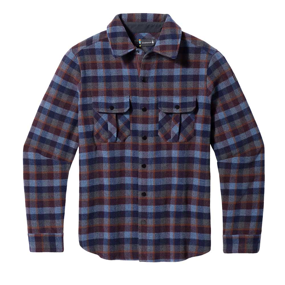 Men's Anchor Line Shirt Jacket - Eggplant Plaid
