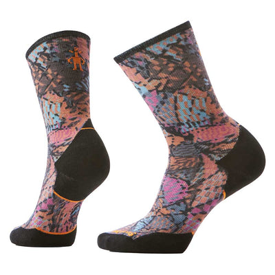 Women's Trail Run Targeted Cushion Triangle Prism Print Crew Sock - Garden Pink