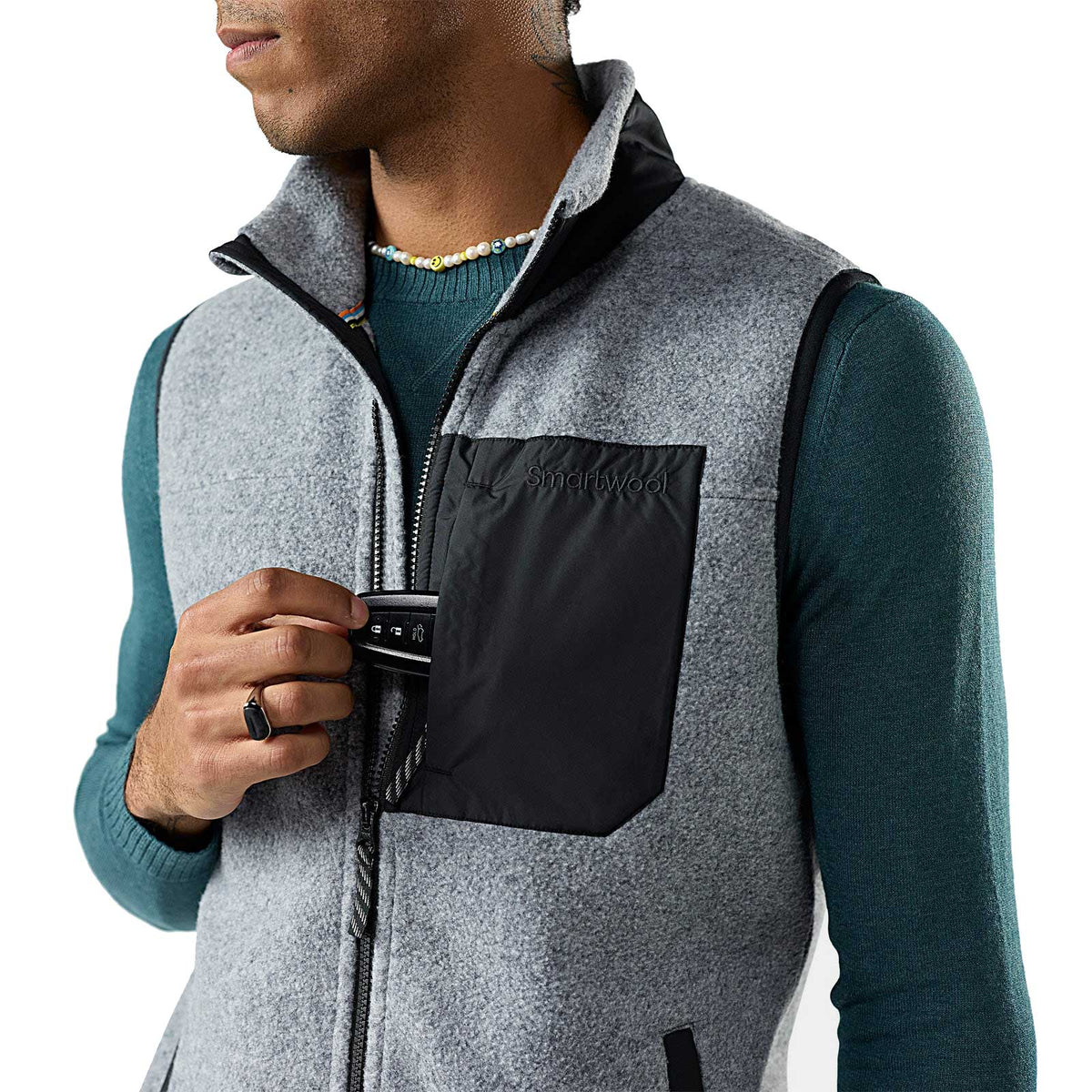 Men's Second Cut Fleece Vest - Charcoal