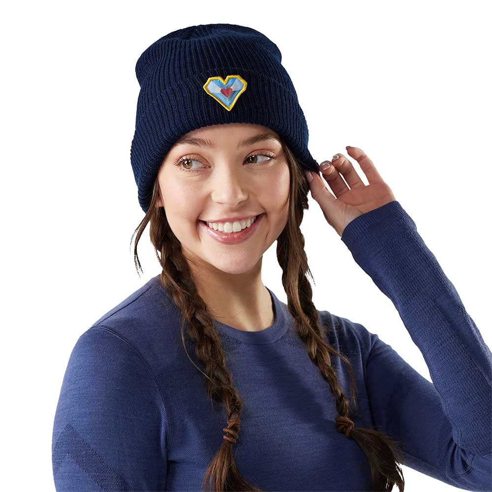 Smartwool Geo Peaks Patch Beanie - Deep Navy