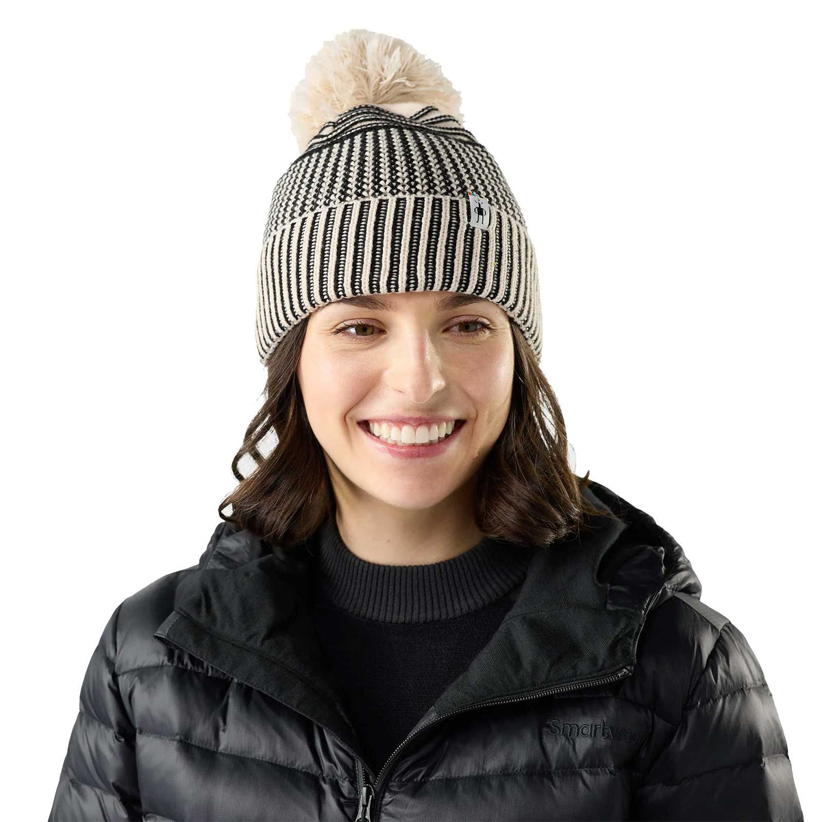 Summit Knit Pom Beanie - Almond
