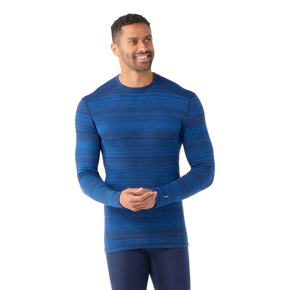 Men's Classic Thermal Merino Base Layer Crew - Deep Navy Color Shift