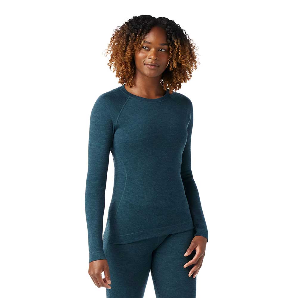 Women's Classic Thermal Merino Base Layer Crew - Twilight Blue Heather