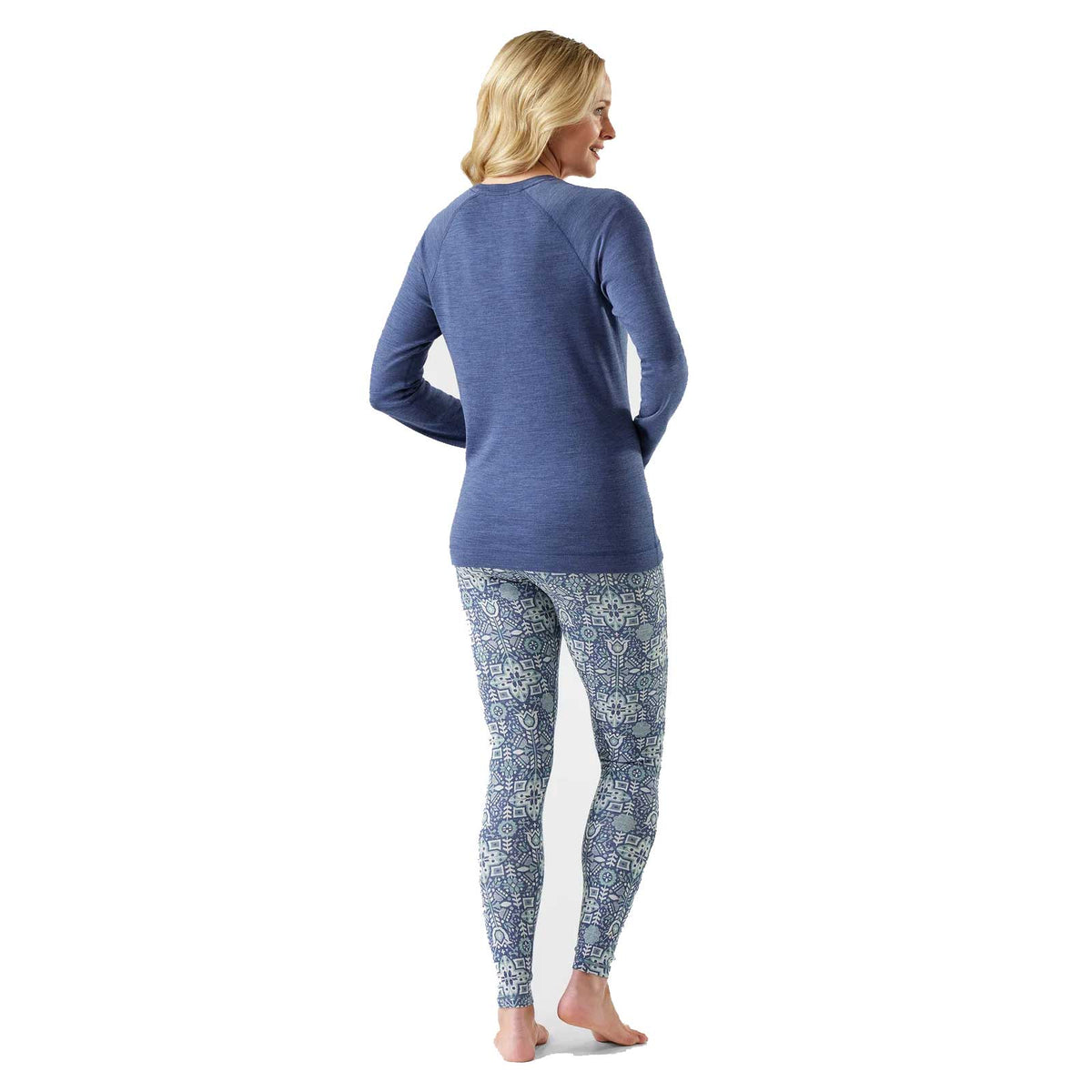 Women's Classic Thermal Merino Base Layer Crew - Nightfall Blue Heather