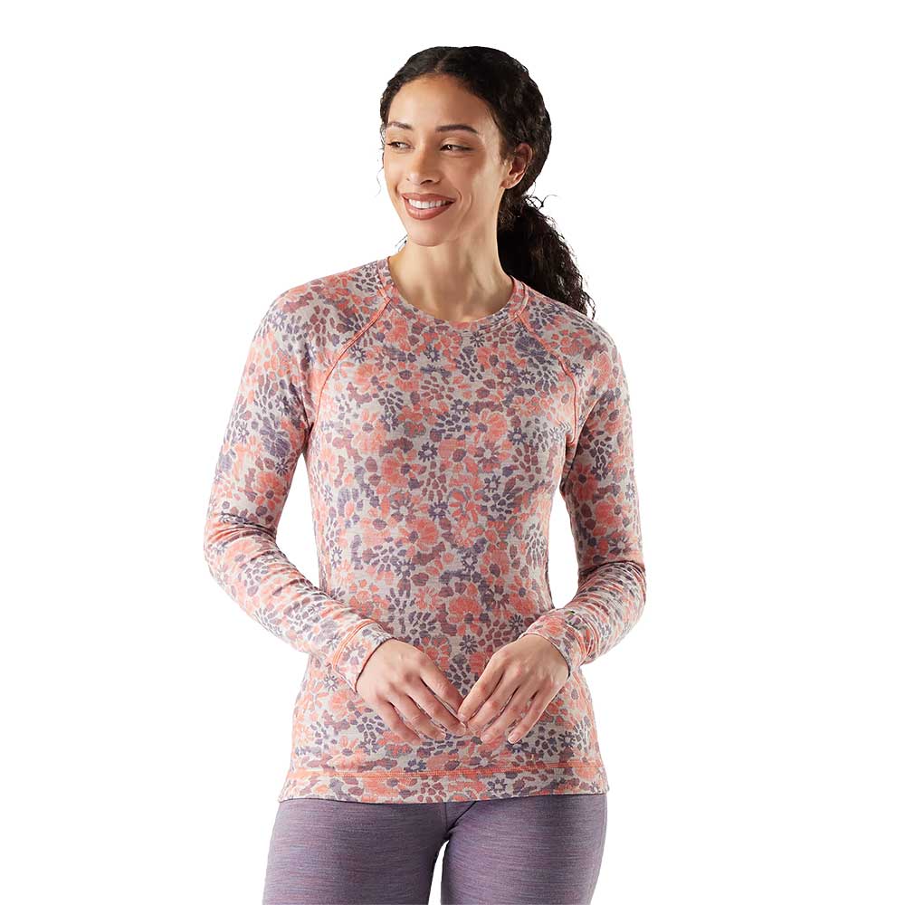 W Classic Thermal Merino Base Layer Crew - Coral Reef Floral