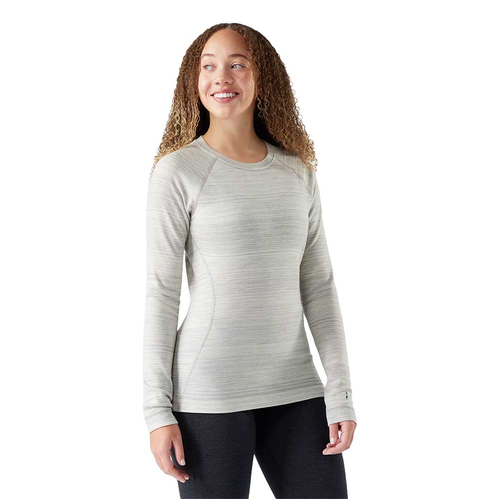 Women's Classic Thermal Merino Base Layer Crew - Light Grey Color Shift